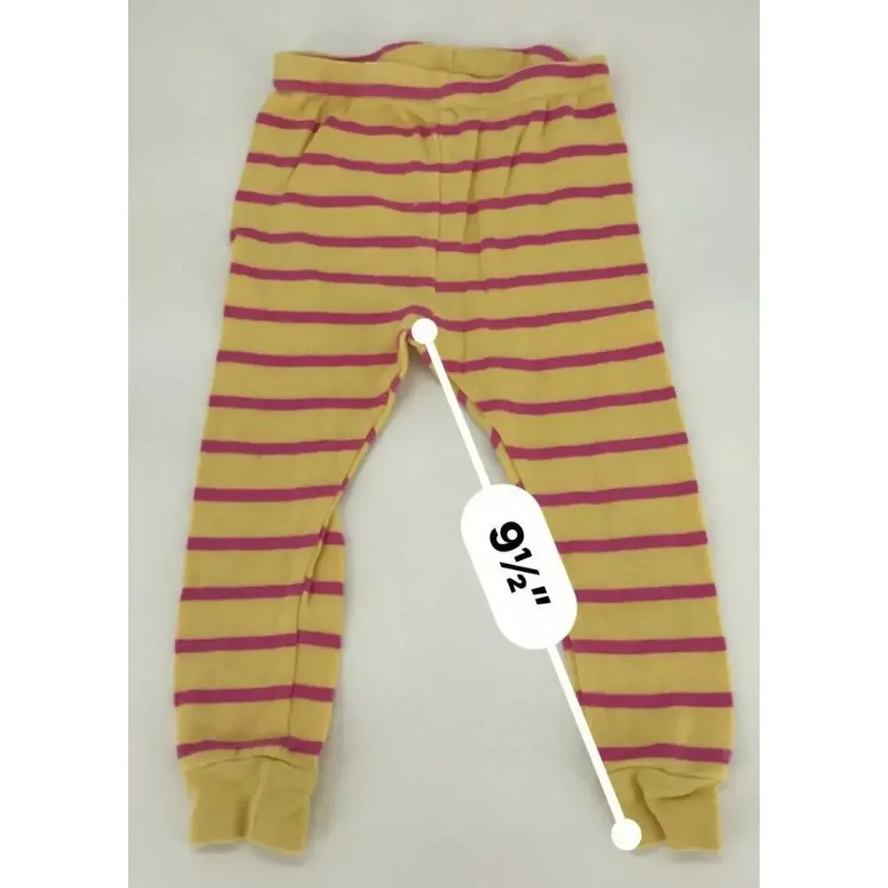 Unbranded Girls Toddler PJ Set Pajamas Striped Lamb Sheep Tight Sz 18 Months